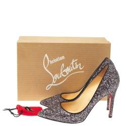 Pre Owned Christian Louboutin Multicolor Glitter Pigalle Pumps Size 38
