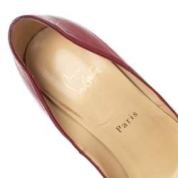 Christian Louboutin Red Eel Leather Lady Peep Toe Platform Pumps Size 39