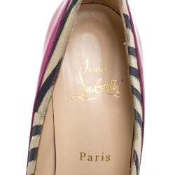 Pre Owned Christian Louboutin Pink Zebra Print Suede And Patent Leather Limited Edition Asteroid Spike Pumps Size 37.5
