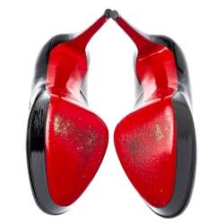 Pre Owned Christian Louboutin Black Patent Leather Bianca Platform Pumps Size 41