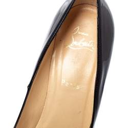 Pre Owned Christian Louboutin Black Patent Leather Bianca Platform Pumps Size 41