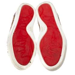 مملوكة مسبقًا Christian Louboutin Tricolor Glitters Louis Junior Orlato Low Top Sneakers Size 38