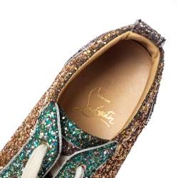 مملوكة مسبقًا Christian Louboutin Tricolor Glitters Louis Junior Orlato Low Top Sneakers Size 38
