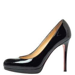 Christian Louboutin Black Patent Leather New Simple Pumps Size 38