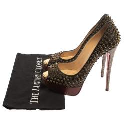 Christian Louboutin Multicolor Leather, Snakeskin and Lizard Lady Cabo Beaded Pumps Size 37