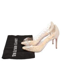 Pre Owned Christian Louboutin Beige PVC And Leather Sucre Glace Pumps Size 36