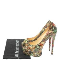 Christian Louboutin Multicolor Snakeskin Palais Royal Peep Toe Pumps Size 37.5