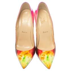 Pre Owned Christian Louboutin Multicolor Patent Leather So Kate Pumps Size 39.5