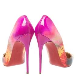 Pre Owned Christian Louboutin Multicolor Patent Leather So Kate Pumps Size 39.5