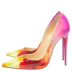 Pre Owned Christian Louboutin Multicolor Patent Leather So Kate Pumps Size 39.5
