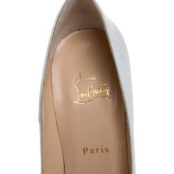 Pre Owned Christian Louboutin White Patent Leather So Kate Pumps Size 39.5