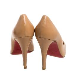 Pre Owned Christian Louboutin Brown/Black Leather Particule Pumps Size 38