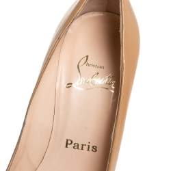 Pre Owned Christian Louboutin Brown/Black Leather Particule Pumps Size 38