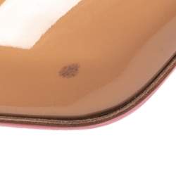 Pre Owned Christian Louboutin Beige Patent Leather New Very Prive Peep Toe Pumps Size 39