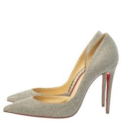Pre Owned Christian Louboutin Multicolor Glitter Fabric Iriza D'orsay Pointed Toe Pumps Size 38