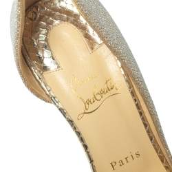 Pre Owned Christian Louboutin Multicolor Glitter Fabric Iriza D'orsay Pointed Toe Pumps Size 38