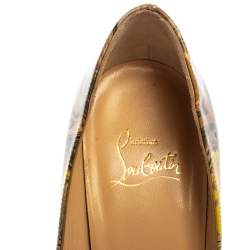 Pre Owned Christian Louboutin Multicolor Print Patent Leather Pigalle Follies Pumps Size 37