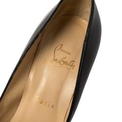 Pre Owned Christian Louboutin Black Leather Daffodile Platform Pumps Size 39.5
