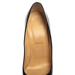 Pre Owned Christian Louboutin Black Patent Leather Bibi Platform Pumps Size 39