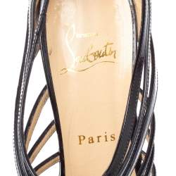 Pre Owned Christian Louboutin Black Leather Mul Tibrida Strappy Sandals Size 38