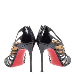 Pre Owned Christian Louboutin Black Leather Mul Tibrida Strappy Sandals Size 38