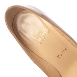 مملوكة مسبقًا Christian Louboutin Nude Beige Patent Leather So Kate Pumps Size 38