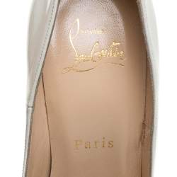 Pre Owned Christian Louboutin White Iridescent Patent Leather So Kate Pointed Toe Pumps Size 36
