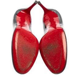 Pre Owned Christian Louboutin  Black Patent Leather Simple Pumps Size 37