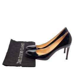 Pre Owned Christian Louboutin  Black Patent Leather Simple Pumps Size 37
