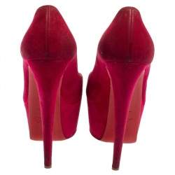 Christian Louboutin Pink Suede Daffodile Platform Pumps Size 37