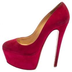 Christian Louboutin Pink Suede Daffodile Platform Pumps Size 37