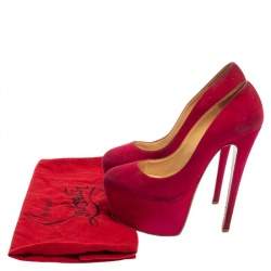 Christian Louboutin Pink Suede Daffodile Platform Pumps Size 37