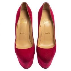 Christian Louboutin Pink Suede Daffodile Platform Pumps Size 37