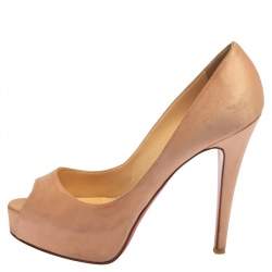 Christian Louboutin Old Rose Pink Satin Very Prive Pumps Size 37.5