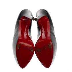 Pre Owned Christian Louboutin Black Leather Daffodile Platform Pumps Size 38.5