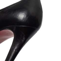Pre Owned Christian Louboutin Black Leather Bianca  Pumps Size 37