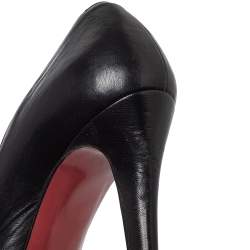 Pre Owned Christian Louboutin Black Leather Bianca  Pumps Size 37