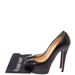 Pre Owned Christian Louboutin Black Leather Bianca  Pumps Size 37