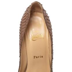 Christian Louboutin Brown Python Leather Bianca  Pumps Size 37.5