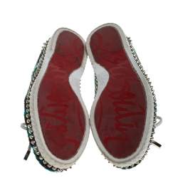 Christian Louboutin Multicolor Calf Hair Steckel Spiked Loafers Size 36