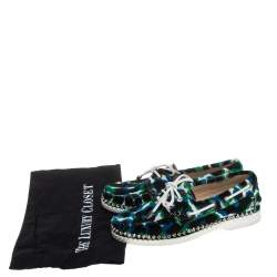 Christian Louboutin Multicolor Calf Hair Steckel Spiked Loafers Size 36