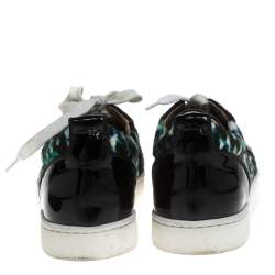 Pre Owned Christian Louboutin Multicolor Calf Hair Junior Spike Sneakers Size 37