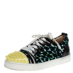 Christian Louboutin White Leather Vierissima Spikes Sneakers Size