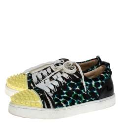 Pre Owned Christian Louboutin Multicolor Calf Hair Junior Spike Sneakers Size 37