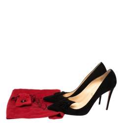 Pre Owned Christian Louboutin Black Suede Tassel Embellished Gwalior Pumps Size 40.5