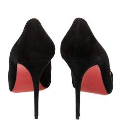 Pre Owned Christian Louboutin Black Suede Tassel Embellished Gwalior Pumps Size 40.5