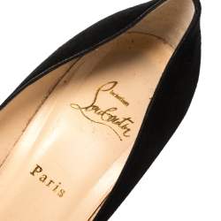 Pre Owned Christian Louboutin Black Suede Tassel Embellished Gwalior Pumps Size 40.5