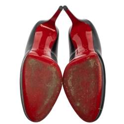 Pre Owned Christian Louboutin Black Leather New Simple Round Toe Pumps Size 41