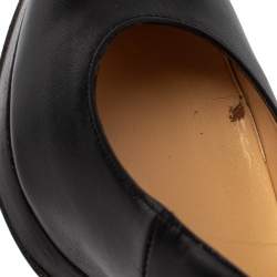 Pre Owned Christian Louboutin Black Leather New Simple Round Toe Pumps Size 41
