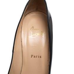 Pre Owned Christian Louboutin Black Patent Leather Bianca Platform Pumps Size 40